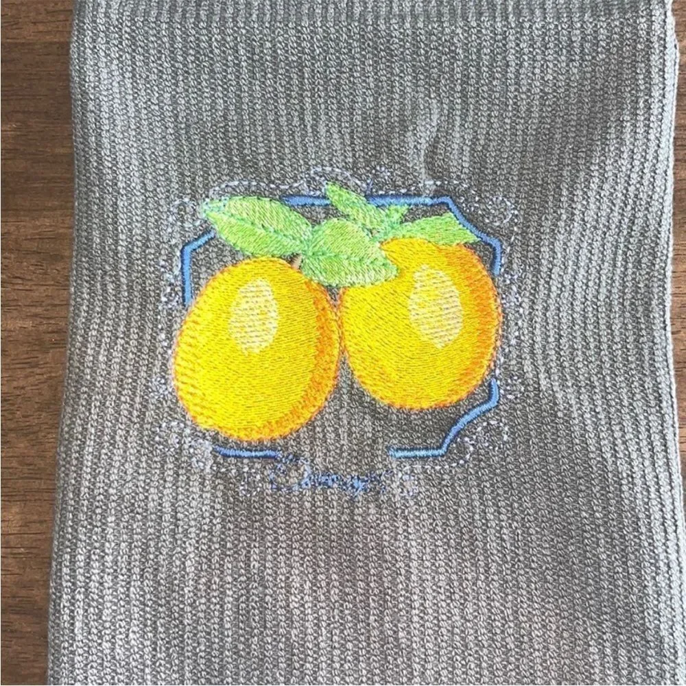 N/A gray cotton oranges kitchen bar
